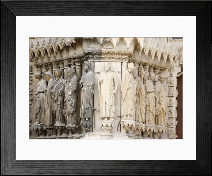Framed Print : Statues on the west front of Reims cathedral, UNESCO World Heritage Site, Reims, Marne Framed Print : Statues on the west front of Reims cathedral, UNESCO World Heritage Site, Reims, Marne