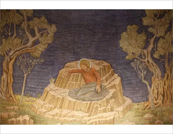 Mosaic of Jesuss agony in Gethsemane in the All Nations Basilica at the foot of
