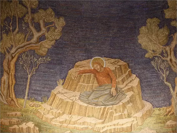 Mosaic of Jesuss agony in Gethsemane in the All Nations Basilica at the foot of