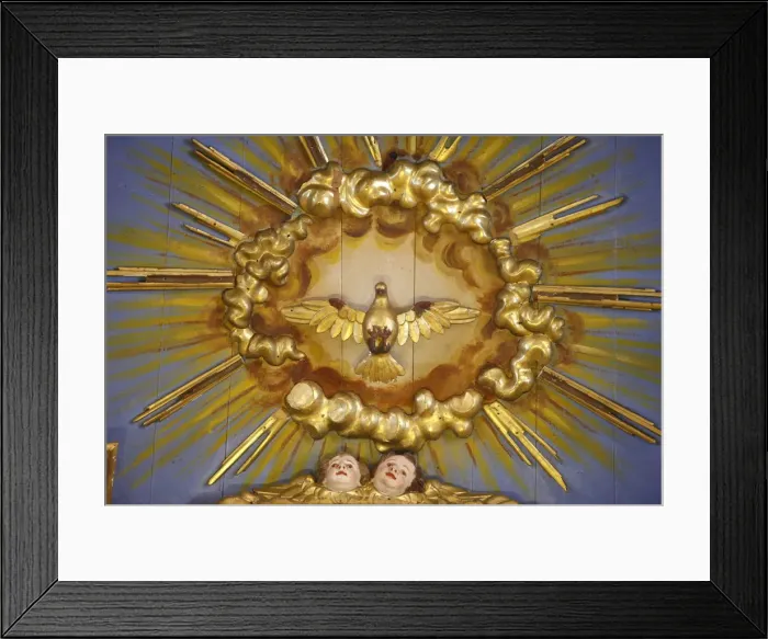 Framed Print : Holy Ghost in Saint-Nicolas de Veroce church, Haute Savoie, France, Europe Framed Print : Holy Ghost in Saint-Nicolas de Veroce church, Haute Savoie, France, Europe