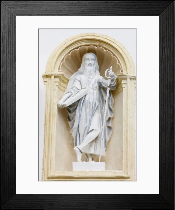 Framed Print : Statue of St. Paul in Saint-Nicolas de Veroce church, Haute Savoie, France, Europe Framed Print : Statue of St. Paul in Saint-Nicolas de Veroce church, Haute Savoie, France, Europe