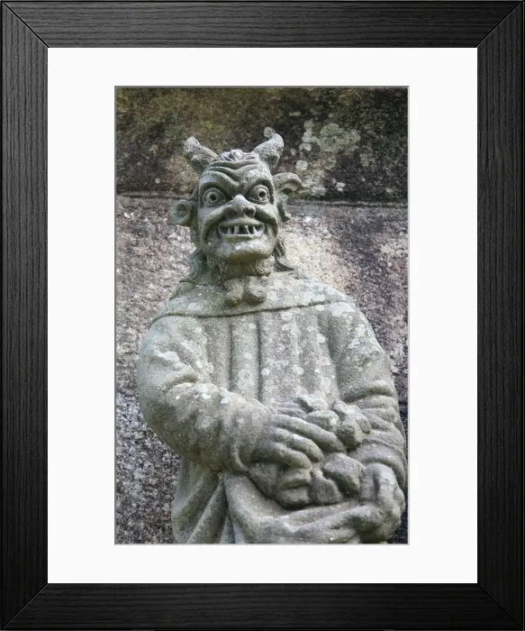 Framed Print : The Devil on the Plougonven calvary, Plougonven, Finistere, Brittany, France, Europe Framed Print : The Devil on the Plougonven calvary, Plougonven, Finistere, Brittany, France, Europe