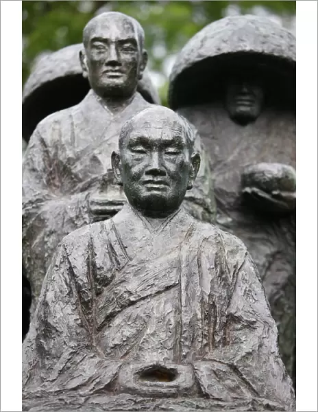 Zen pilgrim statue by Torao Yazaki, Vincennes, Val-de-Marne, France, Europe