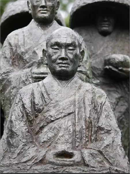 Zen pilgrim statue by Torao Yazaki, Vincennes, Val-de-Marne, France, Europe