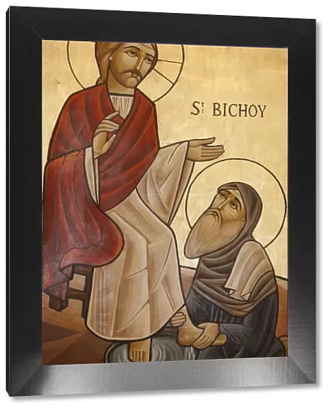 Orthodox Coptic icon of St. Bichoy, Chatenay-Malabry, Hauts de Seine, France, Europe