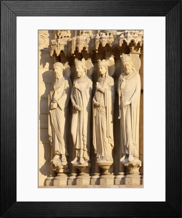 Framed Print : St. Annes gate sculptures of St. Paul, King David, Bethsabee and a king, west front Framed Print : St. Annes gate sculptures of St. Paul, King David, Bethsabee and a king, west front