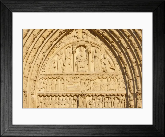 Framed Print : St. Annes gate tympanum, west front, Notre Dame Cathedral Framed Print : St. Annes gate tympanum, west front, Notre Dame Cathedral