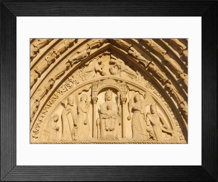 Framed Print : St. Annes gate tympanum, west front, Notre Dame Cathedral Framed Print : St. Annes gate tympanum, west front, Notre Dame Cathedral
