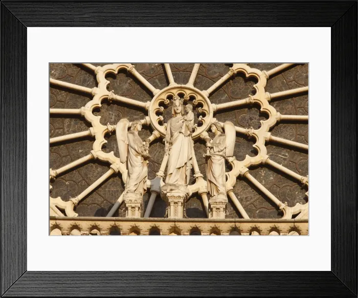 Framed Print : Virgin and Child and angels west front, Notre Dame Cathedral, UNESCO World Heritage Site Framed Print : Virgin and Child and angels west front, Notre Dame Cathedral, UNESCO World Heritage Site