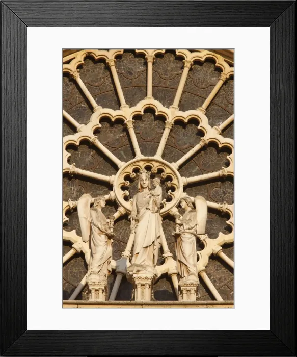 Framed Print : Virgin and Child and angels west front, Notre Dame Cathedral, UNESCO World Heritage Site Framed Print : Virgin and Child and angels west front, Notre Dame Cathedral, UNESCO World Heritage Site