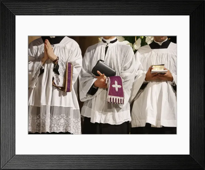 Framed Print : Traditionalist clergy, Paris, France, Europe Framed Print : Traditionalist clergy, Paris, France, Europe