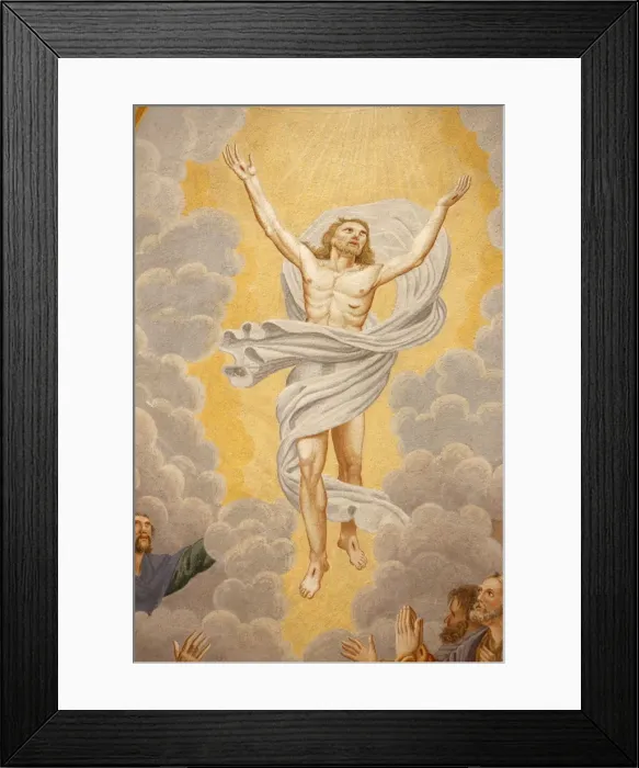 Framed Print : Christs Ascension in Saint-Nicolas de Veroce church, Haute Savoie, France, Europe Framed Print : Christs Ascension in Saint-Nicolas de Veroce church, Haute Savoie, France, Europe