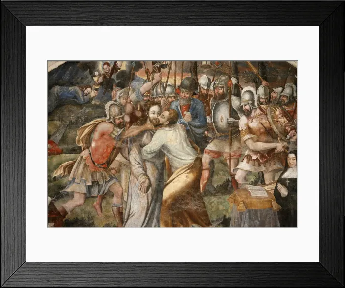 Framed Print : Detail of painting by Thomas Pot dating from 1563 of Christs Passion, Chapter House Framed Print : Detail of painting by Thomas Pot dating from 1563 of Christs Passion, Chapter House