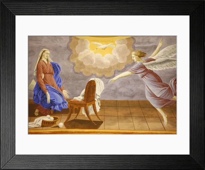 Framed Print : The Annunciation in Saint-Nicolas de Veroce church, Haute Savoie, France, Europe Framed Print : The Annunciation in Saint-Nicolas de Veroce church, Haute Savoie, France, Europe