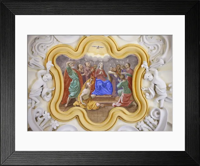 Framed Print : Virgin and Holy Ghost in Saint-Nicolas de Veroce church, Haute Savoie, France, Europe Framed Print : Virgin and Holy Ghost in Saint-Nicolas de Veroce church, Haute Savoie, France, Europe