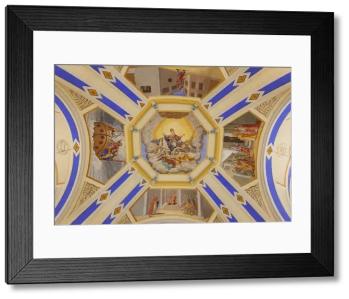 Framed Print : Frescoes in Saint-Nicolas de Veroce church, Haute Savoie, France, Europe Framed Print : Frescoes in Saint-Nicolas de Veroce church, Haute Savoie, France, Europe
