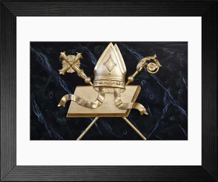 Framed Print : Bishops objects in Saint-Nicolas de Veroce church, Haute Savoie, France, Europe Framed Print : Bishops objects in Saint-Nicolas de Veroce church, Haute Savoie, France, Europe