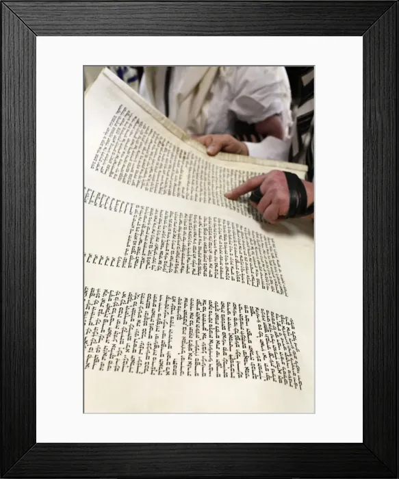 Framed Print : Reading the Book of Esther during Purim celebration in a synagogue, Montrouge Framed Print : Reading the Book of Esther during Purim celebration in a synagogue, Montrouge