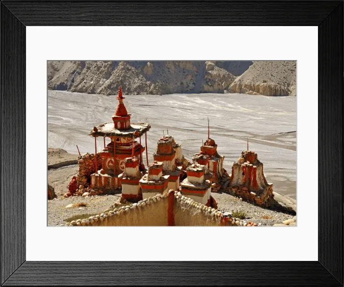 Framed Print : Chortens (stupas) in Tangbe village, Mustang, Nepal, Asia Framed Print : Chortens (stupas) in Tangbe village, Mustang, Nepal, Asia