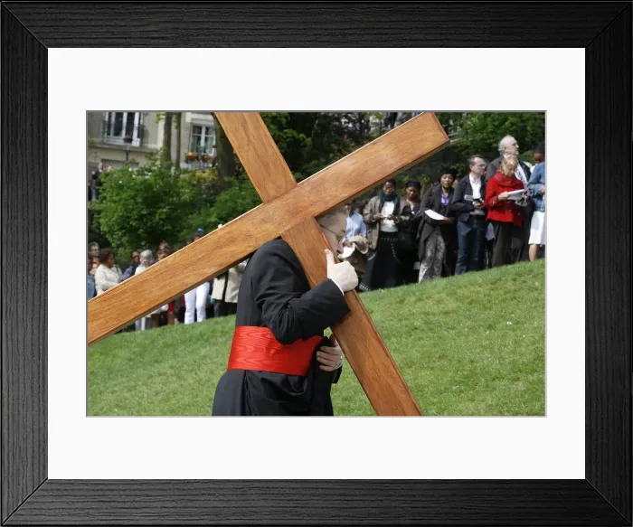 Framed Print : Paris Archbishop carrying a cross on Good Friday, Paris, France, Europe Framed Print : Paris Archbishop carrying a cross on Good Friday, Paris, France, Europe