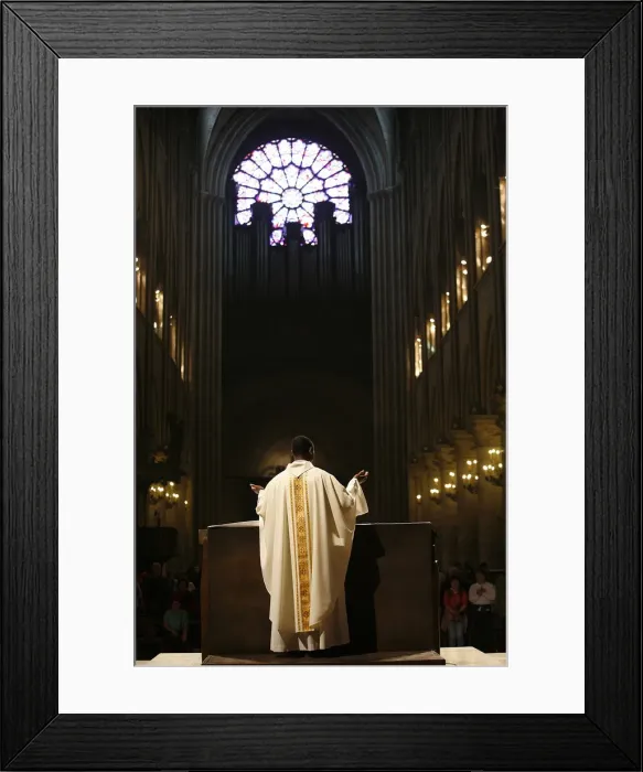 Framed Print : Celebration in Paris cathedral, Paris, France, Europe Framed Print : Celebration in Paris cathedral, Paris, France, Europe