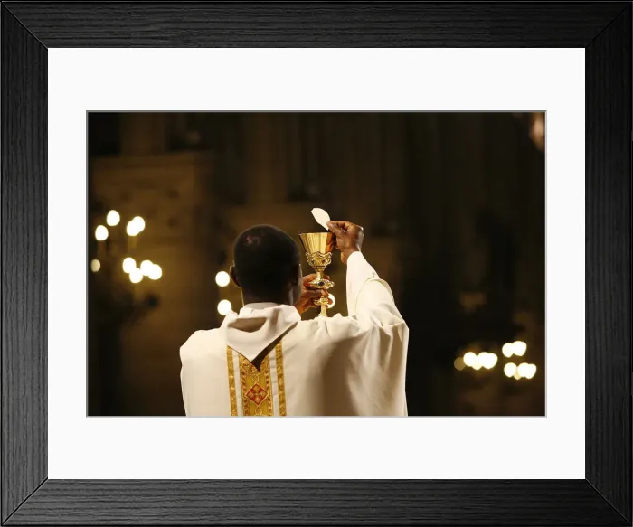 Framed Print : Celebration in Paris cathedral, Paris, France, Europe Framed Print : Celebration in Paris cathedral, Paris, France, Europe