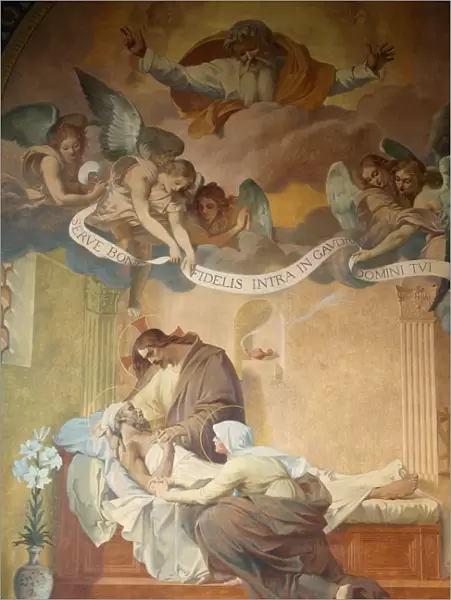 Saint Josephs death by Henri Pinta painted in 1915, Saint-Francois-Xavier church
