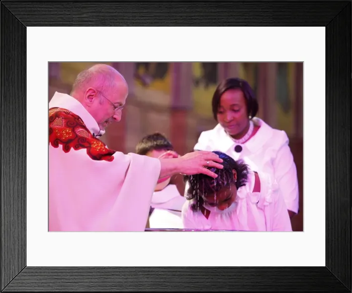 Framed Print : Catholic Baptism, Montrouge, Hauts-de-Seine, France, Europe Framed Print : Catholic Baptism, Montrouge, Hauts-de-Seine, France, Europe