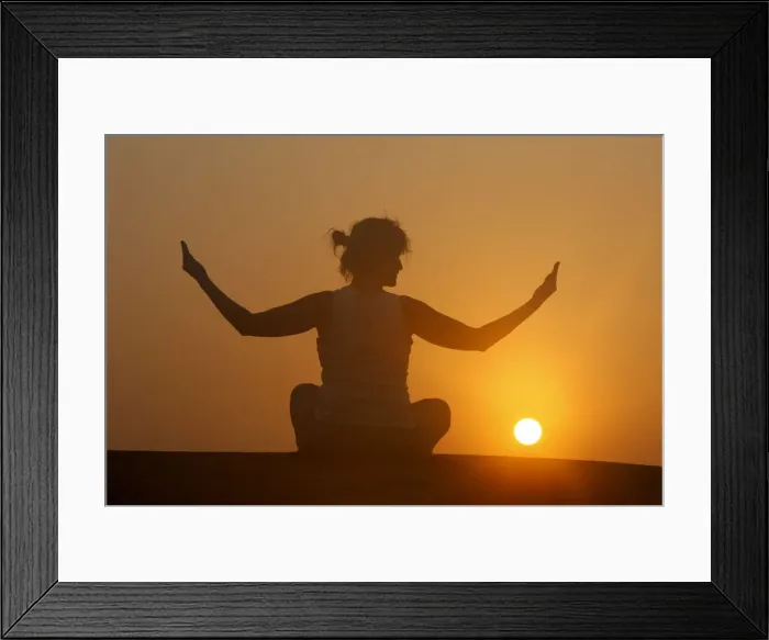 Framed Print : Sunset meditation in the desert, Abu Dhabi, United Arab Emirates, Middle East Framed Print : Sunset meditation in the desert, Abu Dhabi, United Arab Emirates, Middle East