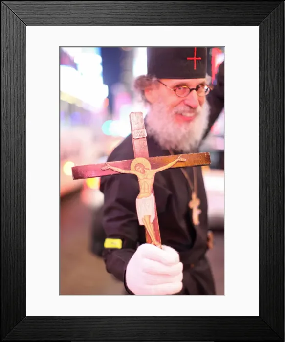 Framed Print : Preaching in Times Square, New York, United States of America, North America Framed Print : Preaching in Times Square, New York, United States of America, North America