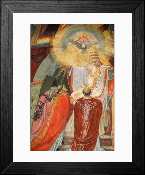 Framed Print : Fresco depicting Vatican II assembly in Saint-Esprit church, Paris, France, Europe Framed Print : Fresco depicting Vatican II assembly in Saint-Esprit church, Paris, France, Europe