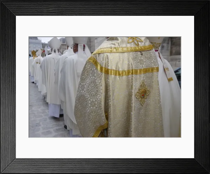 Framed Print : European bishops procession into Notre Dame de Paris cathedral, Paris, France Framed Print : European bishops procession into Notre Dame de Paris cathedral, Paris, France