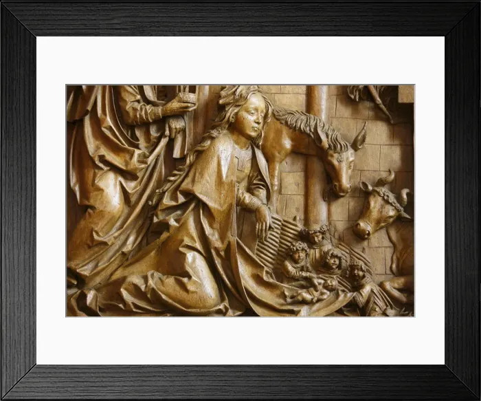 Framed Print : Detail of the Nativity on the carved altar, dating from 1509, Mauer bei Melk church Framed Print : Detail of the Nativity on the carved altar, dating from 1509, Mauer bei Melk church