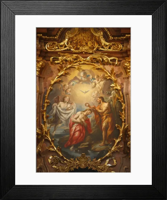 Framed Print : Baptism of Jesus, Melk Abbey, Lower Austria, Austria, Europe Framed Print : Baptism of Jesus, Melk Abbey, Lower Austria, Austria, Europe