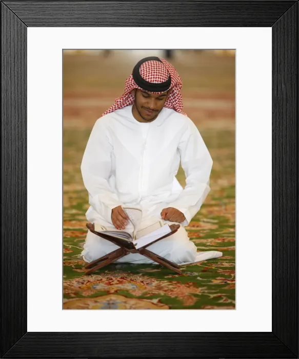 Framed Print : Muslim man reading the Koran, Sheikh Zayed Grand Mosque, Abu Dhabi, United Arab Emirates Framed Print : Muslim man reading the Koran, Sheikh Zayed Grand Mosque, Abu Dhabi, United Arab Emirates
