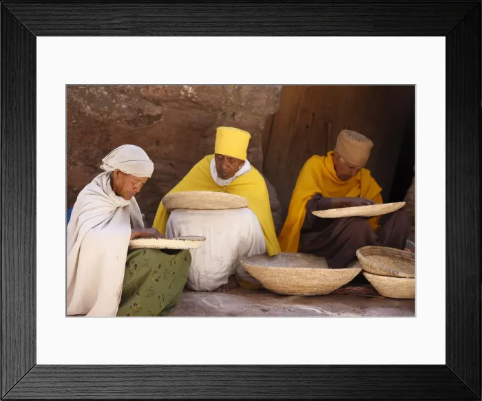 Framed Print : Nuns sorting wheat in Bet Maryam church courtyard, Lalibela, Wollo, Ethiopia, Africa Framed Print : Nuns sorting wheat in Bet Maryam church courtyard, Lalibela, Wollo, Ethiopia, Africa