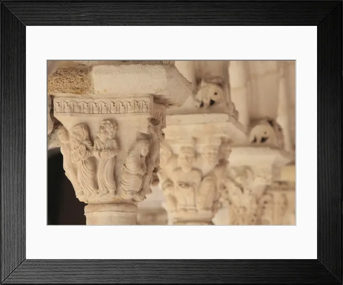 Framed Print : Capitals in the Cloister of Saint Sauveur cathedral, Aix en Provence, Bouches du Rhone Framed Print : Capitals in the Cloister of Saint Sauveur cathedral, Aix en Provence, Bouches du Rhone