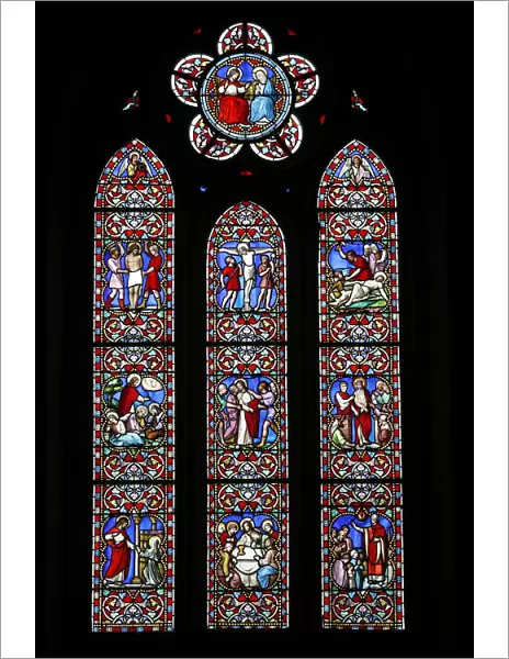 Stained glass windows, Saint-Samson cathedral, Dol-de-Bretagne, Ille-et-Vilaine, Brittany