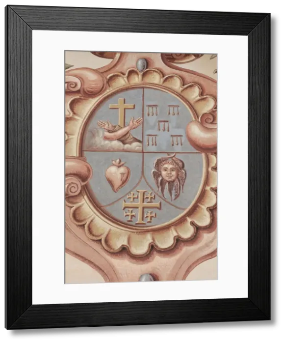 Framed Print : Christian symbols, Monastery of Saorge, Alpes Maritimes, Provence, France, Europe Framed Print : Christian symbols, Monastery of Saorge, Alpes Maritimes, Provence, France, Europe