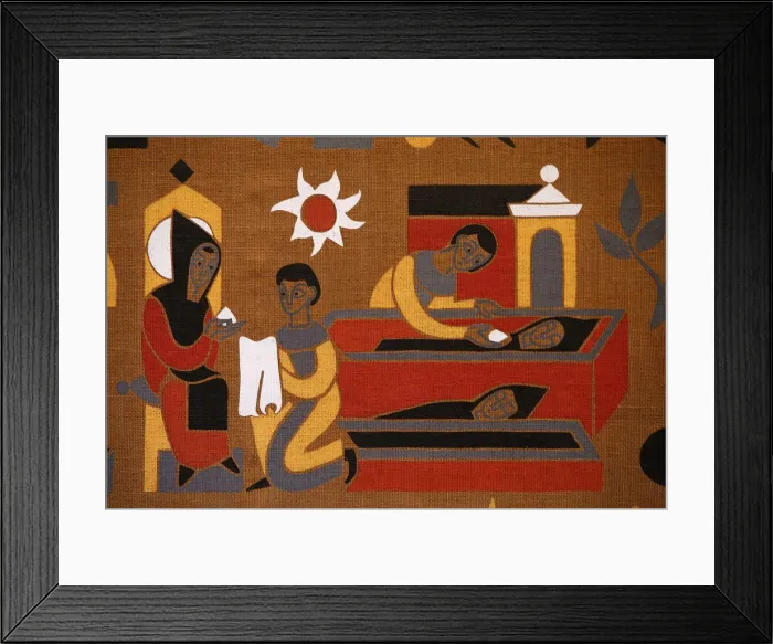 Framed Print : Tapestry in Saint-Pierre de Solesmes Abbey depicting the life of St Framed Print : Tapestry in Saint-Pierre de Solesmes Abbey depicting the life of St