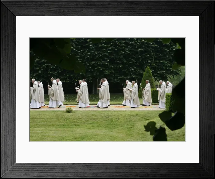 Framed Print : Procession in Saint-Pierre de Solesmes Abbey, Solesmes, Sarthe, Pays de la Loire, France Framed Print : Procession in Saint-Pierre de Solesmes Abbey, Solesmes, Sarthe, Pays de la Loire, France