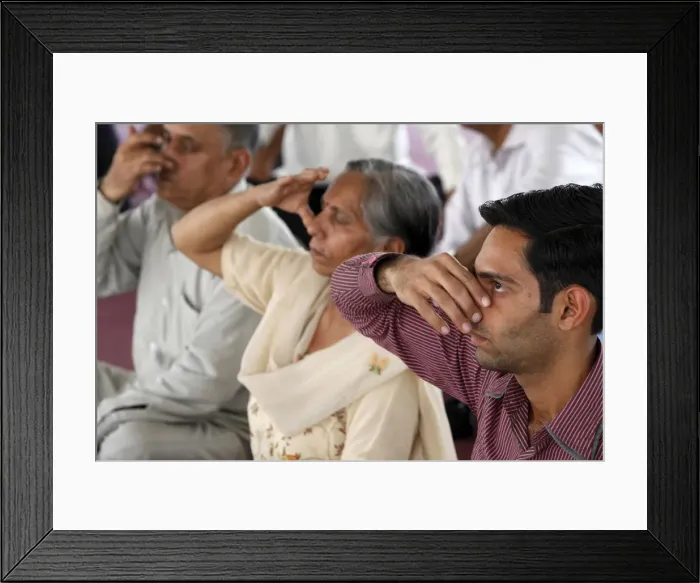 Framed Print : Yoga class at Patanjali Yog Vidyapith, Haridwar, India, Asia Framed Print : Yoga class at Patanjali Yog Vidyapith, Haridwar, India, Asia
