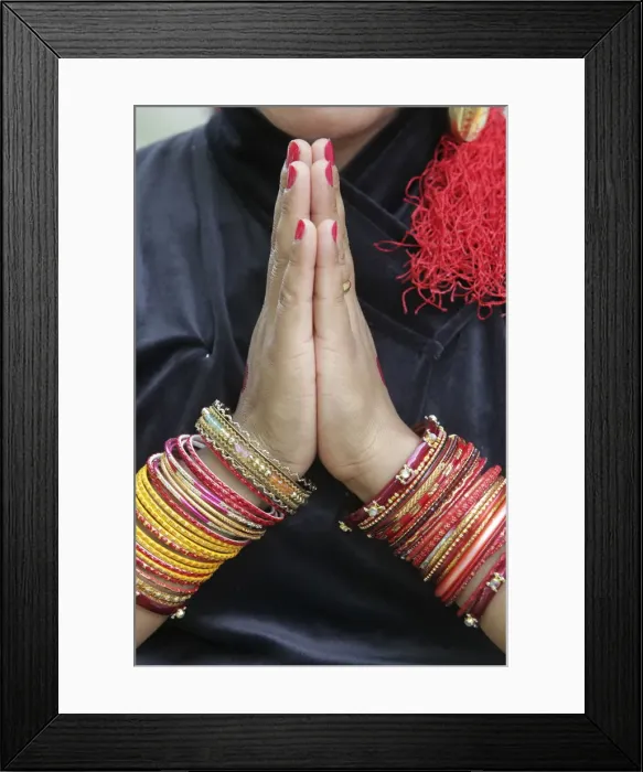 Framed Print : Tibetan dancers bangles, Paris, France, Europe