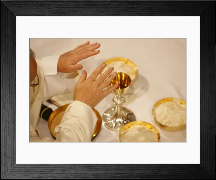 Framed Print : Eucharist celebration, Haute-Savoie, France, Europe