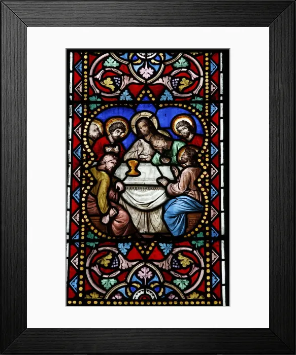 Framed Print : Stained glass window of the Last Supper, Saint-Samson cathedra, Dol-de-Bretagne Framed Print : Stained glass window of the Last Supper, Saint-Samson cathedra, Dol-de-Bretagne