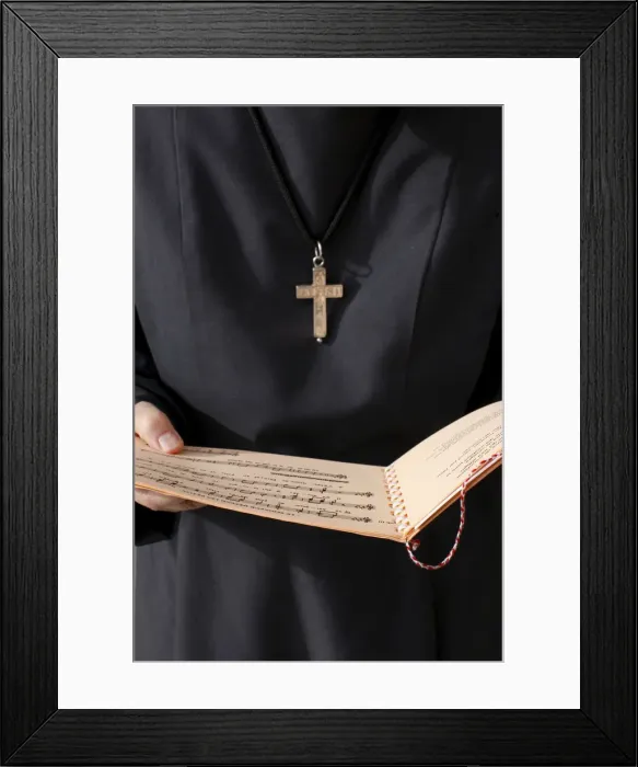 Framed Print : Catholic nun holding a music sheet, Annecy, Haute-Savoie, France, Europe Framed Print : Catholic nun holding a music sheet, Annecy, Haute-Savoie, France, Europe