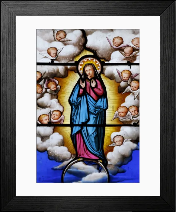 Framed Print : Stained glass of the Virgin Mary in Saint-Louis cathedral, Blois, Loir-et-Cher, France Framed Print : Stained glass of the Virgin Mary in Saint-Louis cathedral, Blois, Loir-et-Cher, France