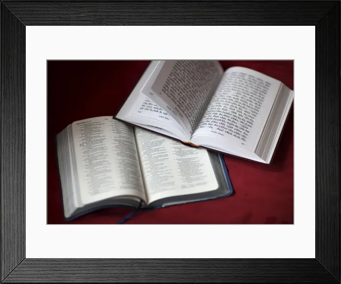 Framed Print : Bible and Torah, Paris, France, Europe Framed Print : Bible and Torah, Paris, France, Europe