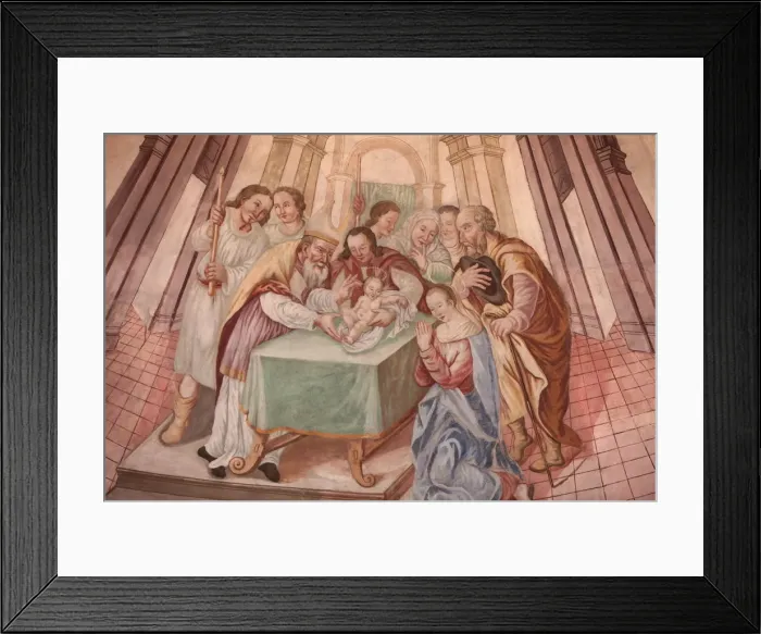 Framed Print : Baby Jesus in the synagogue, Our Lady of Assumption church, Cordon, Haute-Savoie, France Framed Print : Baby Jesus in the synagogue, Our Lady of Assumption church, Cordon, Haute-Savoie, France