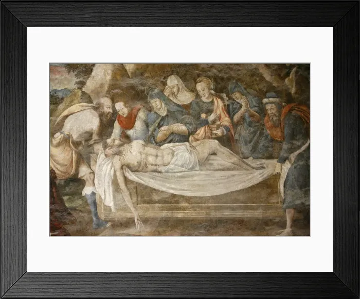 Framed Print : Detail of painting by Thomas Pot dating from 1563 of the Entombment, Chapter House Framed Print : Detail of painting by Thomas Pot dating from 1563 of the Entombment, Chapter House